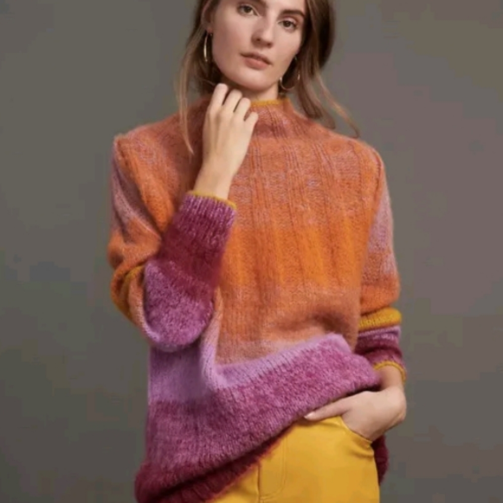 ANTHROPOLOGIE Peri Ombre Tunic Sweater Mohair Alpaca Wool Oversized Small - Picture 12 of 12